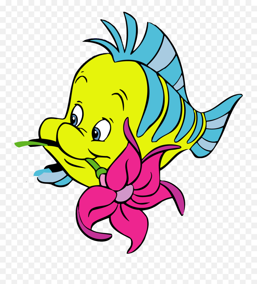 Stuck Clip Flounder Art Free - Flounder On The Little Mermaid Png,Flounder Png