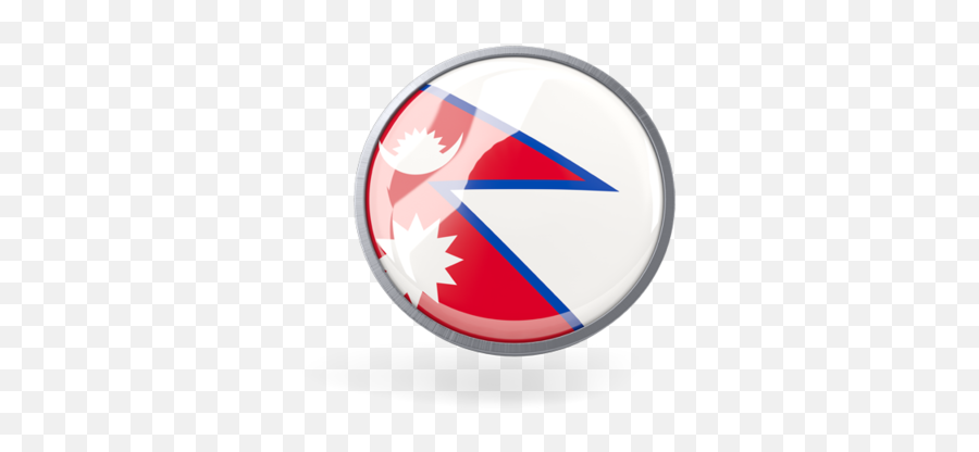 Metal Framed Round Icon - Round Nepali Flag Png,Nepal Flag Png