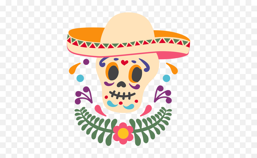 Mexican Skull Sombrero Emblem - Adipec Logo Png,Sombrero Mexicano Png
