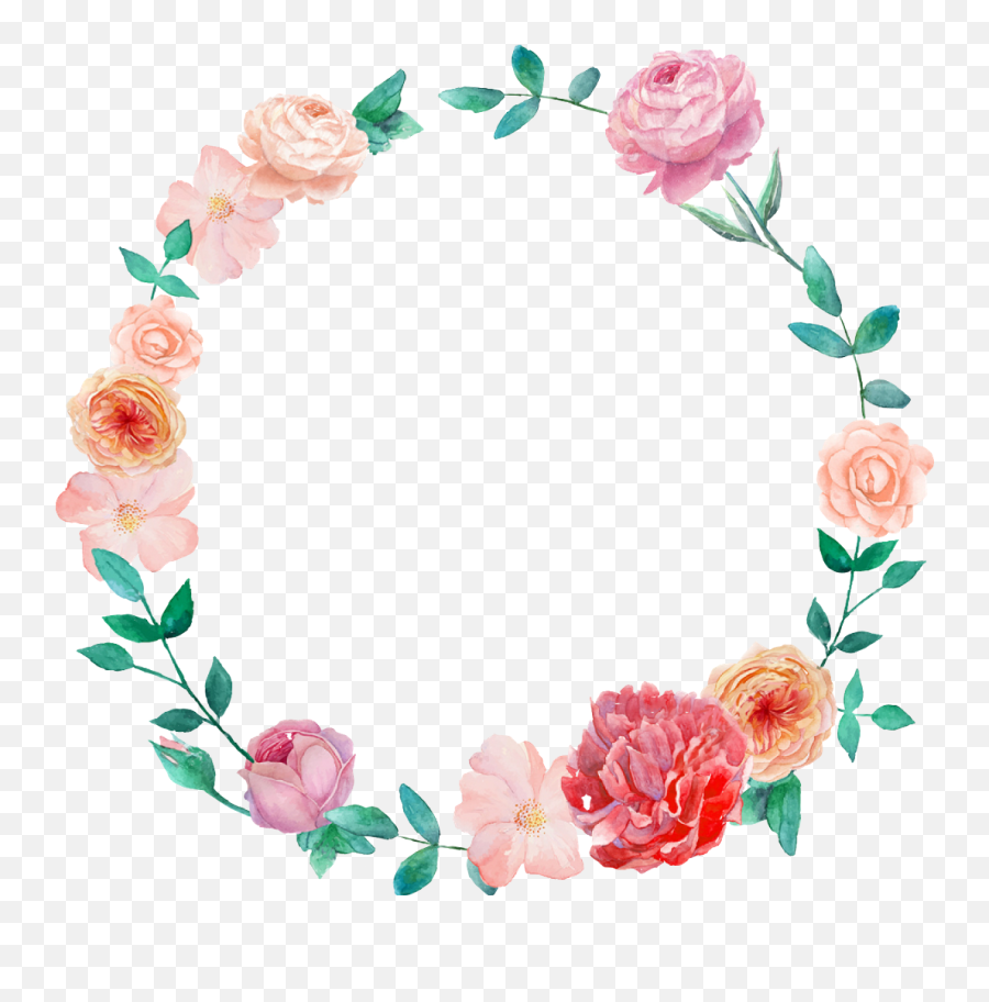 Flower Wreath Transparent Png Clipart - Watercolor Wreath Clipart Free,Flower Wreath Png