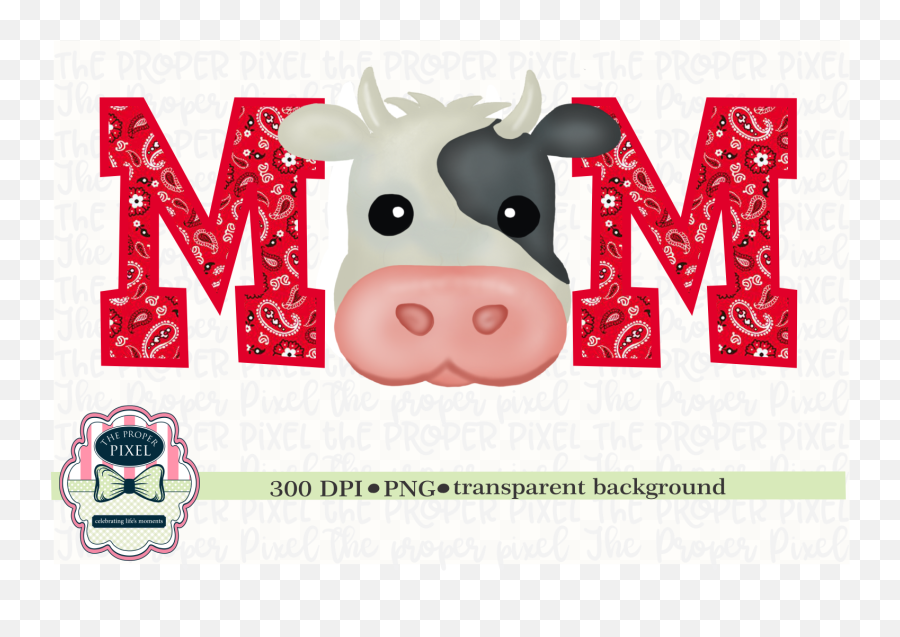 Watercolor Mom Cow Birthday Two Black - Cartoon Png,Cow Transparent Background
