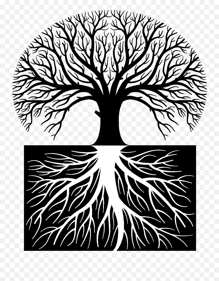 Tree Roots Png For Kids - Silhouette Tree With Roots Png,Tree Roots Png