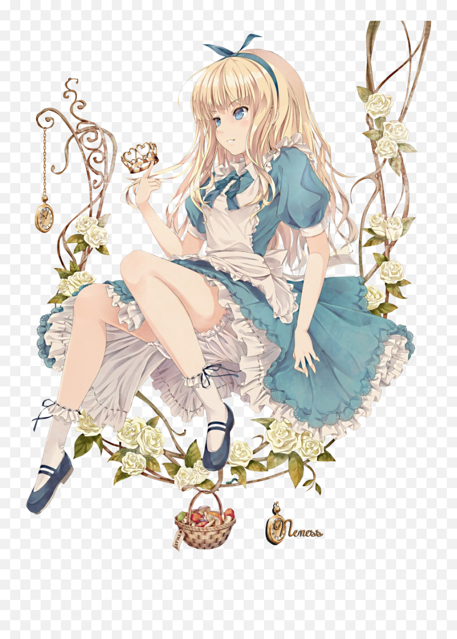 Alice Anime - Alice In Wonderland Anime Png,Anime Girl Sitting Png