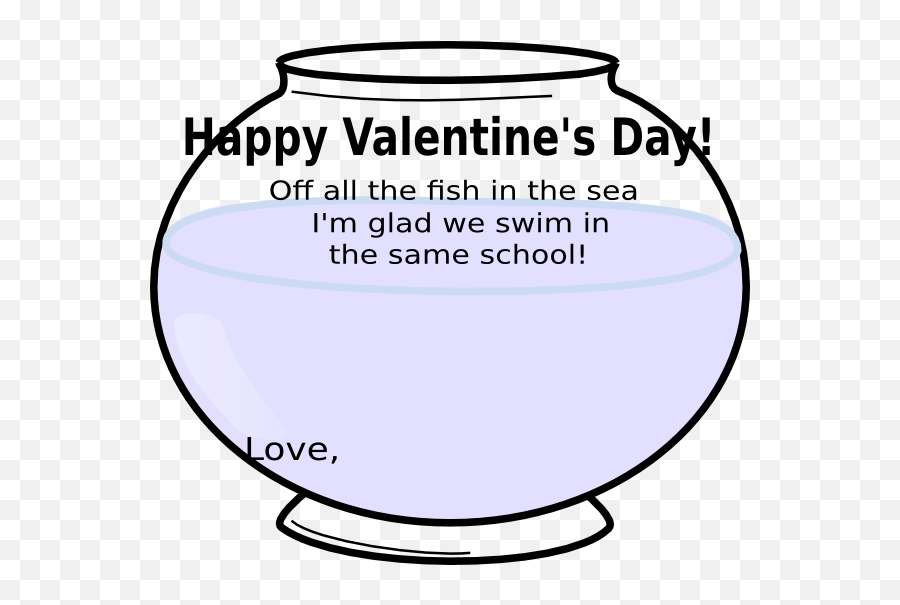 Valentine Fish Bowl Clip Art - Vector Clip Art Vertical Png,Fish Bowl Png