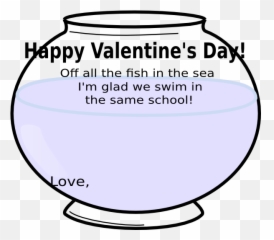 Valentine Fish Bowl Clip Art - Vector Clip Art Vertical Png,Fish Bowl Png