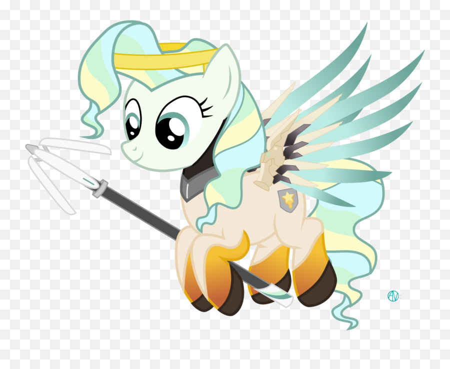 Download Hd Arifproject Crossover Flying Mercy Overwatch - My Little Pony Vapor Trail Png,Mercy Overwatch Png