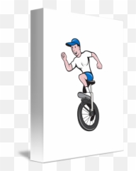Cyclist Riding Unicycle Cartoon By Aloysius Patrimonio - Unicycle Trials Png,Unicycle Png