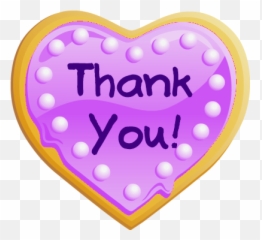 A Purple Heart Shaped Cookie With The Word Thank You For - Girly png