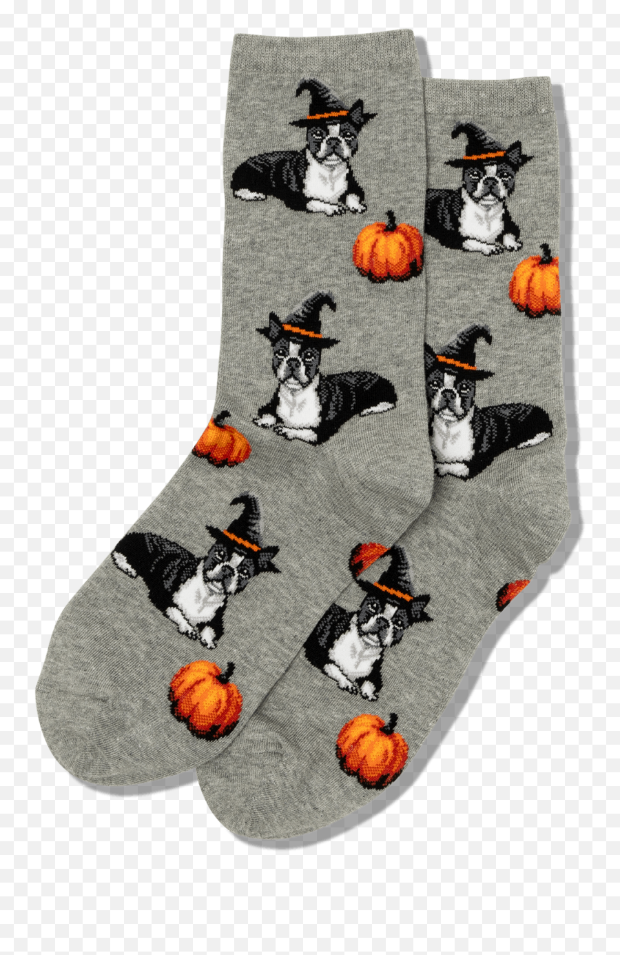 Womenu0027s Halloween Boston Terrier Socks - Gray Heather Halloween Socks Png,Boston Terrier Png