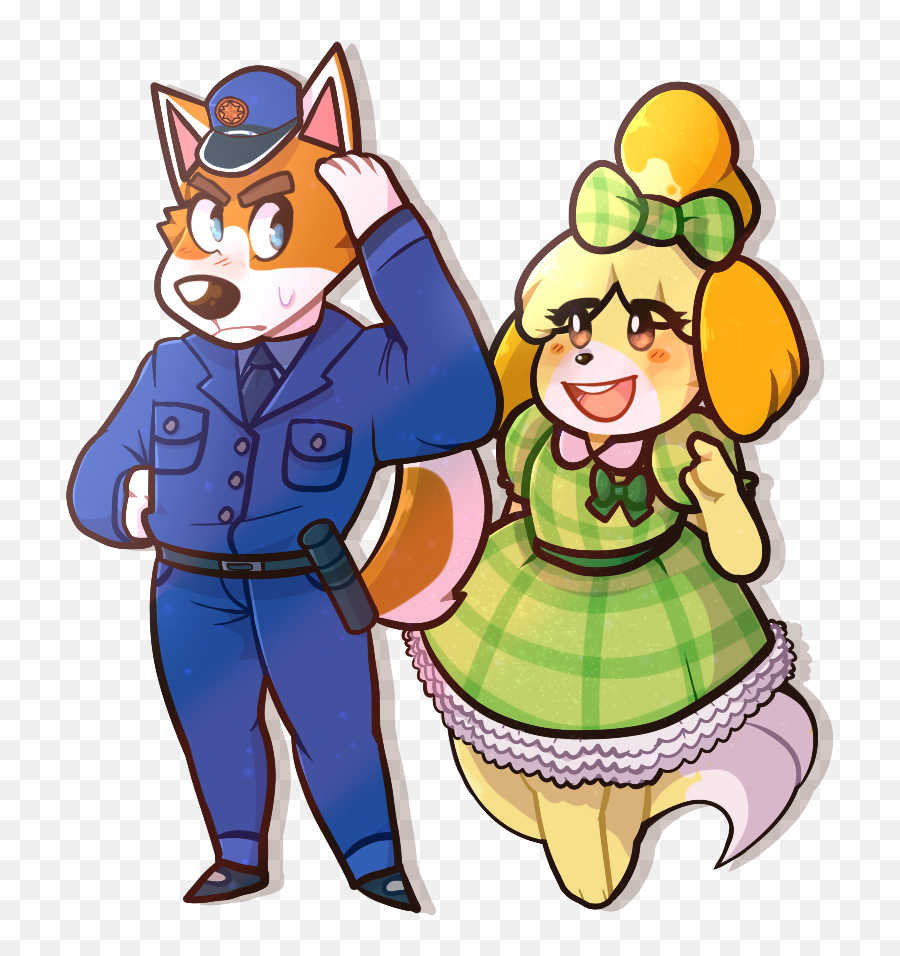 Acnl Isabelle And Copper Clipart - Animal Crossing Isabelle X Copper Png,Isabelle Animal Crossing Icon