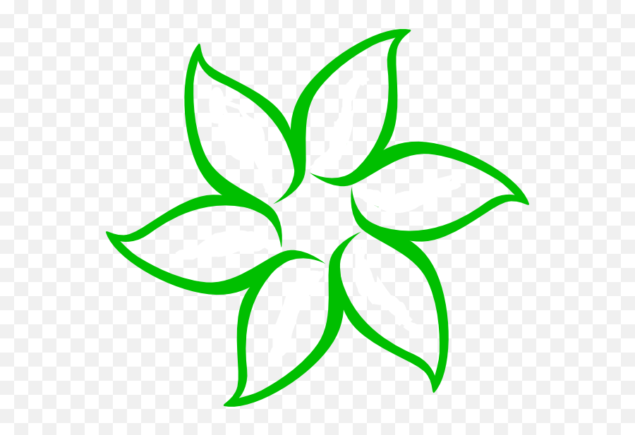 Green Flower Outline Clip Art - Vector Clip Art Green Flower Outline Png,Flower Icon Vector