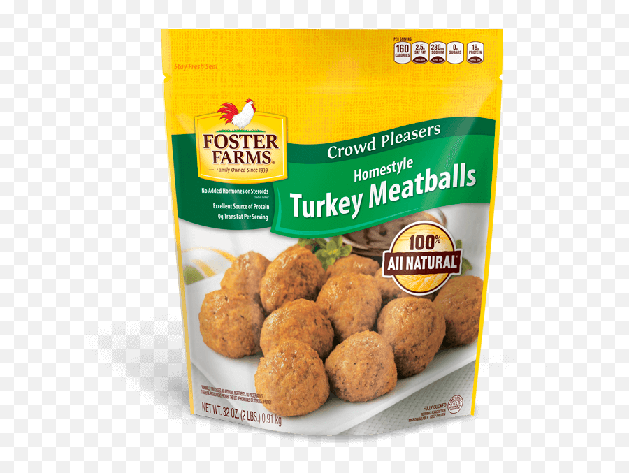 Homestyle Turkey Meatballs Products Foster Farms - Foster Farms Crispy Chicken Strips Png,Meatball Png