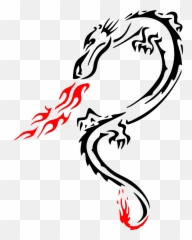 Tribal Dragon Png - Dragon Stencil Tattoo Line Art Dövme Fire Logo Png