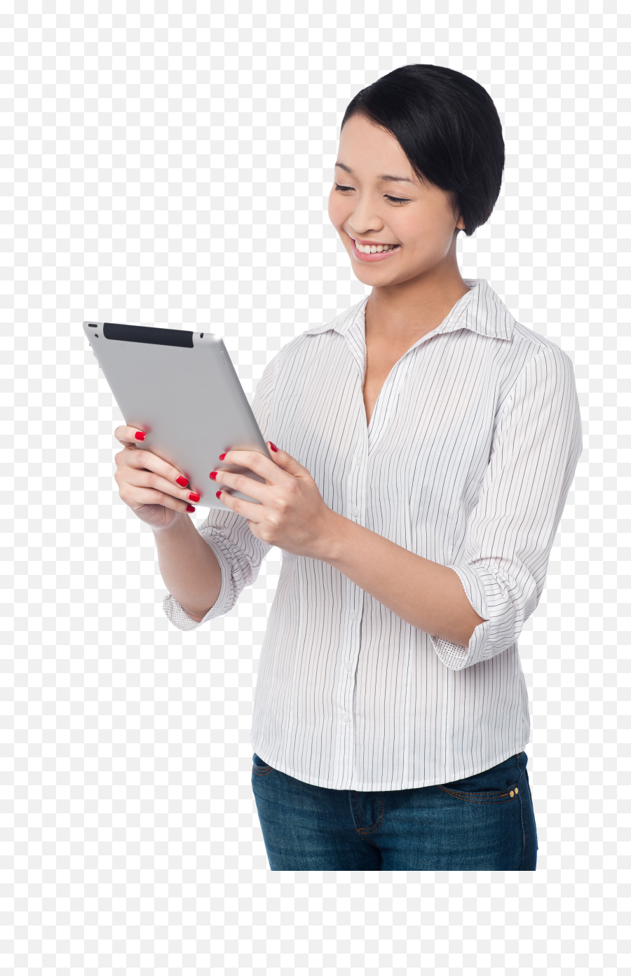 Woman Holding Ipad Png Image - Purepng Free Transparent,Ipad Png Transparent
