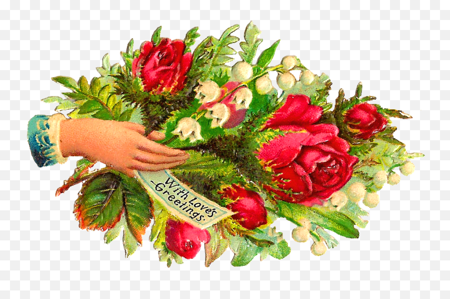 Download Hd Free Victorian Rose Clip Art Wallpaper - Garden Roses Png,Flower Bouquet Transparent Background