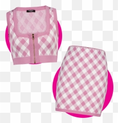 Legally Blondeu0027 Celebrates 20 Years Of Pink Vanity Fair - Balmain Checked Jacquard Crop Top png