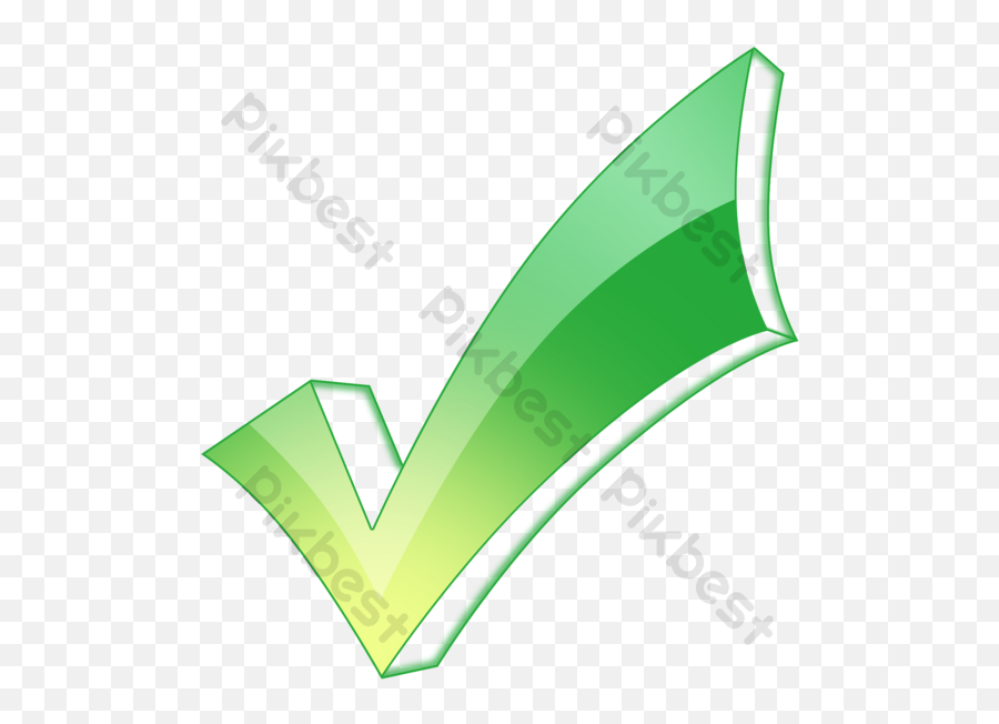 Green Three - Dimensional Tick Icon Free Png Transparent Layer Horizontal,Correct Icon