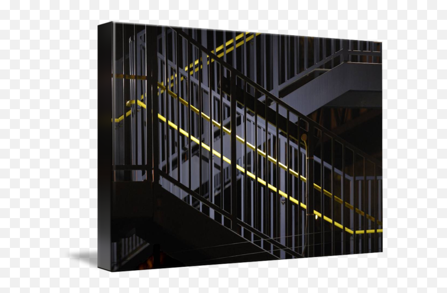 Dark And Yellow Stairway By Colin S Pearson - Handrail Png,Stairway Png