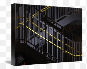 Dark And Yellow Stairway By Colin Pearson - Handrail png