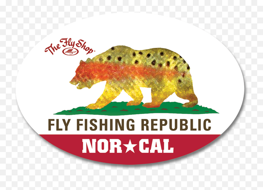 The Fly Shopu0027s Oval California Bear Sticker - Label Png,California Bear Png