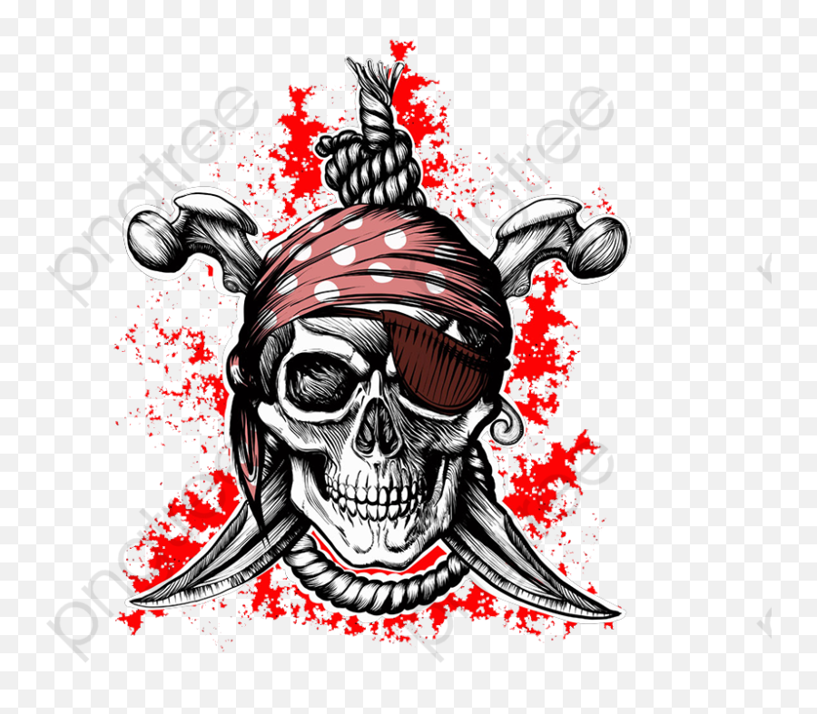 Pirate Skull No Background Png Play - Pirate Skull Logo Png,Skull Transparent Background