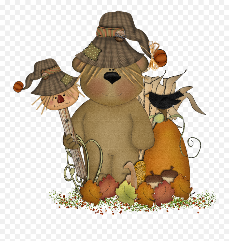 Scarecrow Wannabe Fall Clip Art Pictures Bear - Cartoon Png,Scarecrow Png