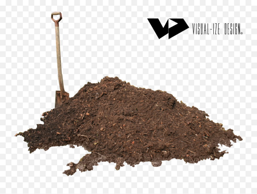 Download Hd Shovel In Dirt Pile - Dirt Pile With Shovel Sawdust Compost Png,Dirt Transparent