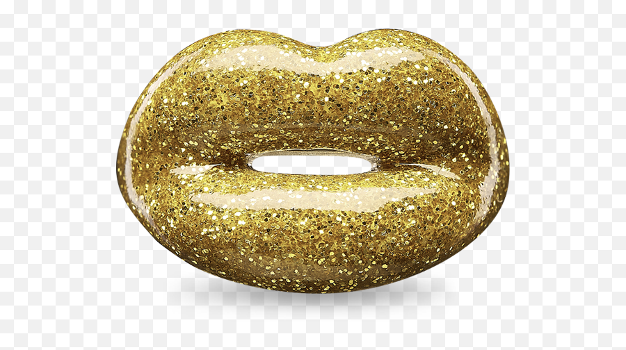 Glitter Gold - Ring Png,Gold Lips Png