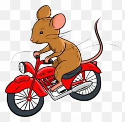 Cartoon Mouse Riding A Motorcycle Transparent - And The Clipart png