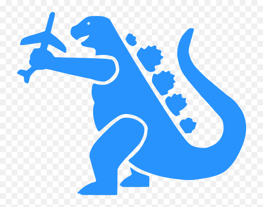 Godzilla Eats Plane Silhouette - Free Vector Silhouettes Godzilla National Animal Of Japan Png,Plane Silhouette Png