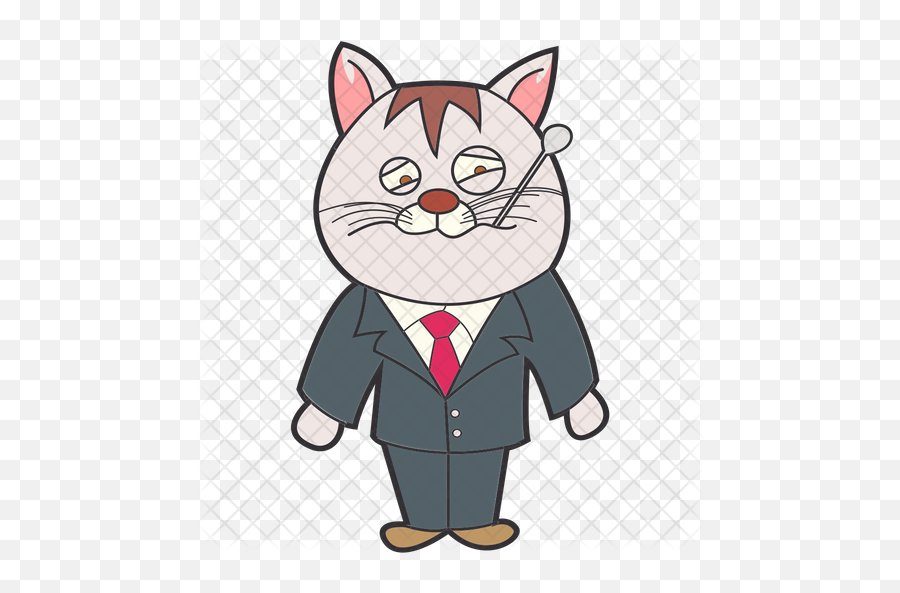 Sick Business Cat Icon - Cartoon Png,Cat Nose Png
