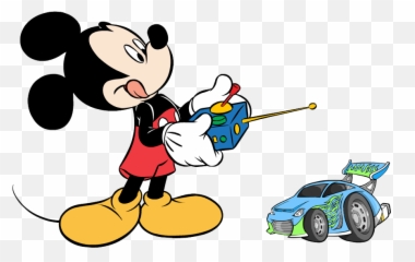 Mickey Mouse Clipart Race Car - Adesivo De Parede Png