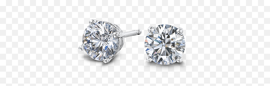 Solitaire Diamond Earrings 14 Karat - Solid Png,Diamond Earrings Png