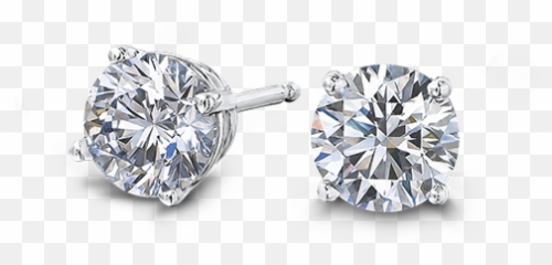 Solitaire Diamond Earrings 14 Karat - Solid Png,Diamond Earrings Png