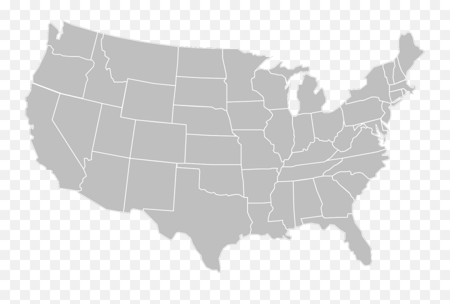 Blank Gray Usa Map White Lines Svg Vector Png Flag