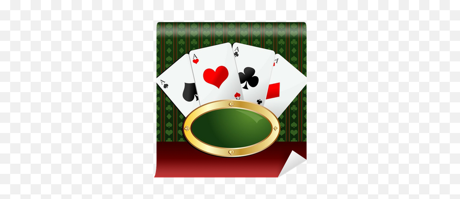 Playing Cards Background With Four Aces Wall Mural U2022 Pixers - We Live To Change Baize Png,Playing Cards Transparent Background