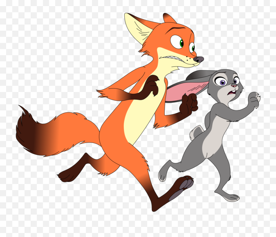 Download Hd Nick Wilde And Judy Hopps Running Naked By Kol98 - Judy Hopps And Nick Wilde Deviantart Png,Judy Hopps Png