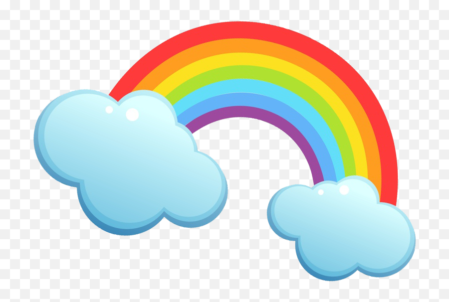 Clouds Rainbow Png Transparent Image - Rainbow With Clouds Transparent Background,Transparent Rainbow Png