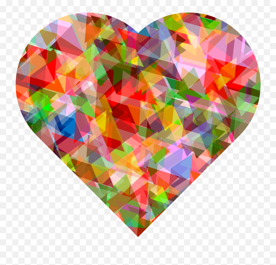 Multi Colors Crystal Heart Png Image - Transparent Colorful Heart Png,Colors Png