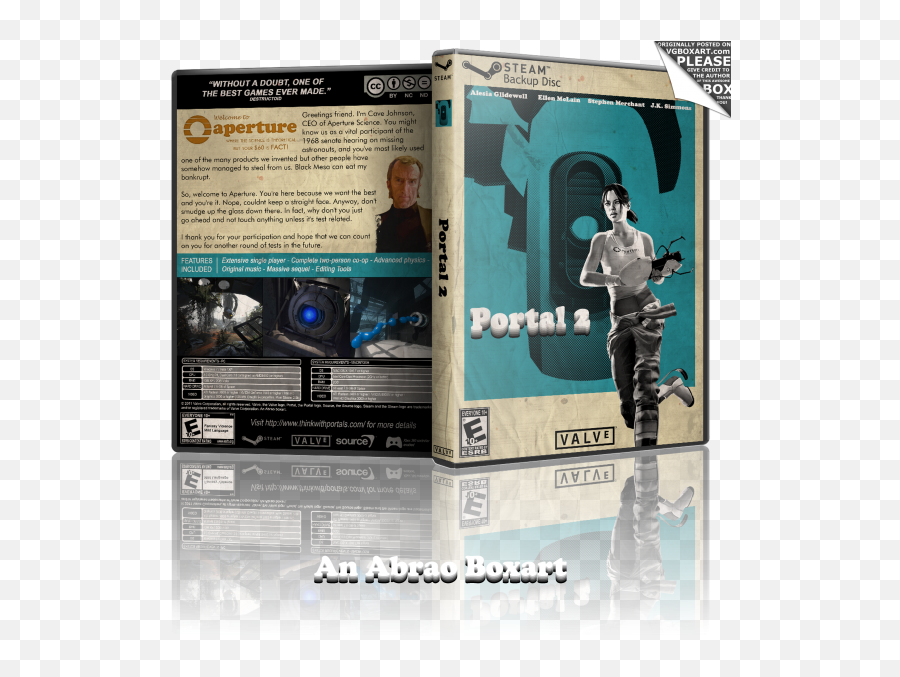 Portal 2 Pc Box Art Cover By Abrao - Portal 2 Chell Png,Portal 2 Logo Png