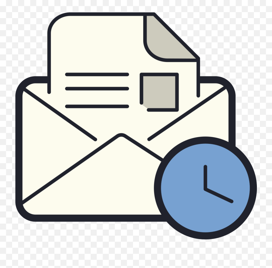 Open Envelope Clock Icon Png