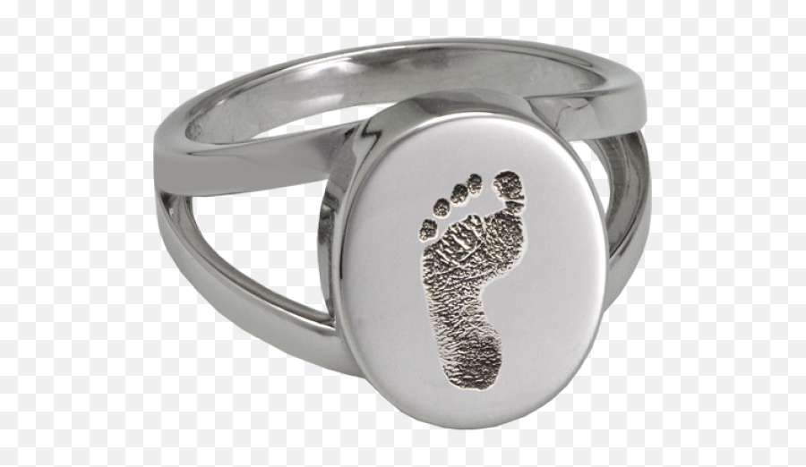 Rings Baby Footprint Oval V Ring - Solid Png,Baby Footprint Png