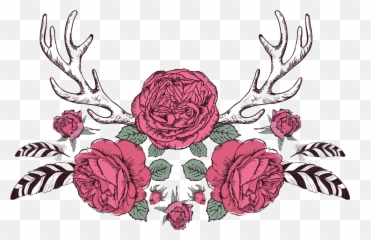 Flores Y Pajaritos Vintage - Tatouage Cerf Rose Png