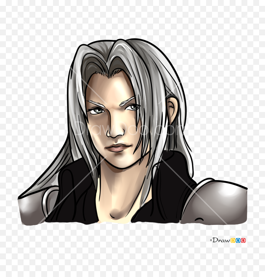 How To Draw Sephiroth Portrait Final Fantasy - Cartoon Png,Sephiroth Png