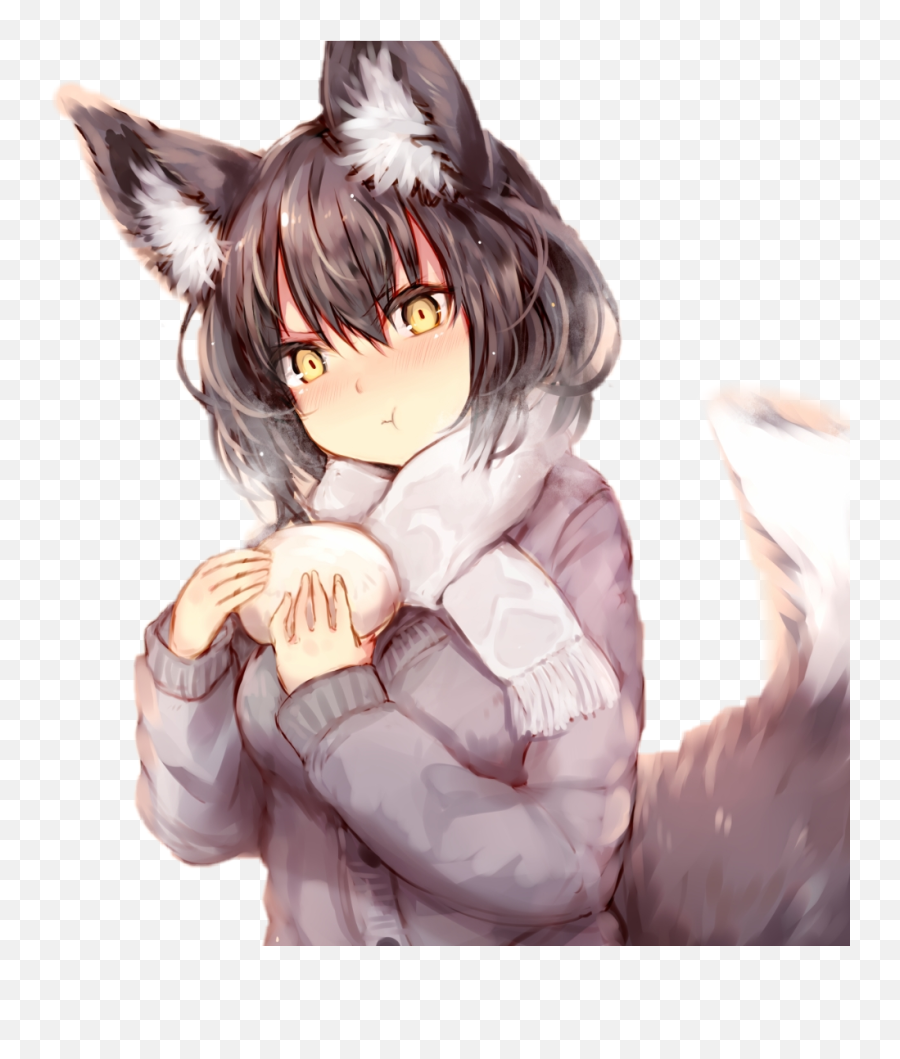 Animewolfgirl Sticker - Cute Anime Girl Wolf Transparent Cute Anime Wolf Girl Png,Cute Anime Png