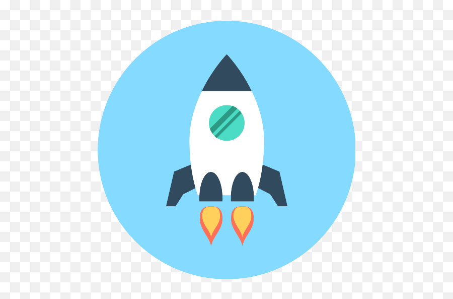 Rocket Ship Variant Small With White Circle Outline Vector - Rocketship Icon Circle Png,Ship Outline Icon