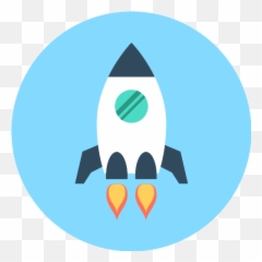 Rocket Ship Variant Small With White Circle Outline Vector - Rocketship Icon png