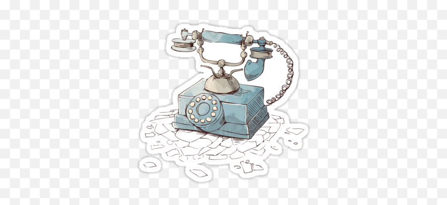 Old Telephone By Randoms Drawing Vintage Phones - Office Equipment Png,Vintage Phone Icon