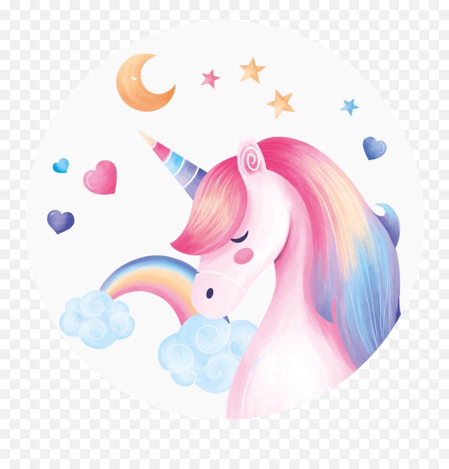 Rainbow Unicorn More Coasters - Tenstickers La Unicornio Y Arco Iris Png,Cute Unicorn Icon