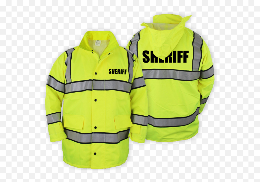 High Visibility Raincoat With Reflective Stripes Lime Green Png Icon Patrol Waterproof Jacket